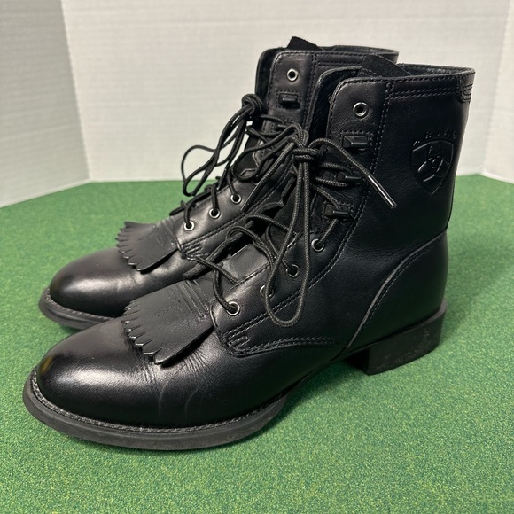 Ariat Shoes - Ariat Women’s 7.5B Heritage Lacer Black Leather Western Boots 33501